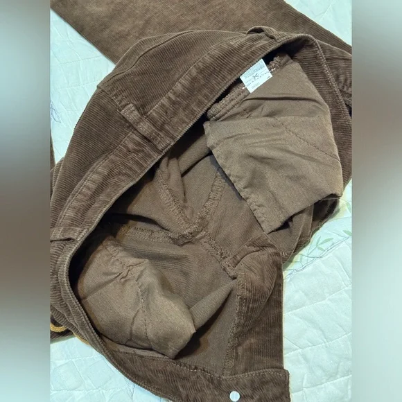 COTTON Forever 21 Chocolate Flare CORDUROY Pants with Lace-Up Sides - Picture 5 of 13